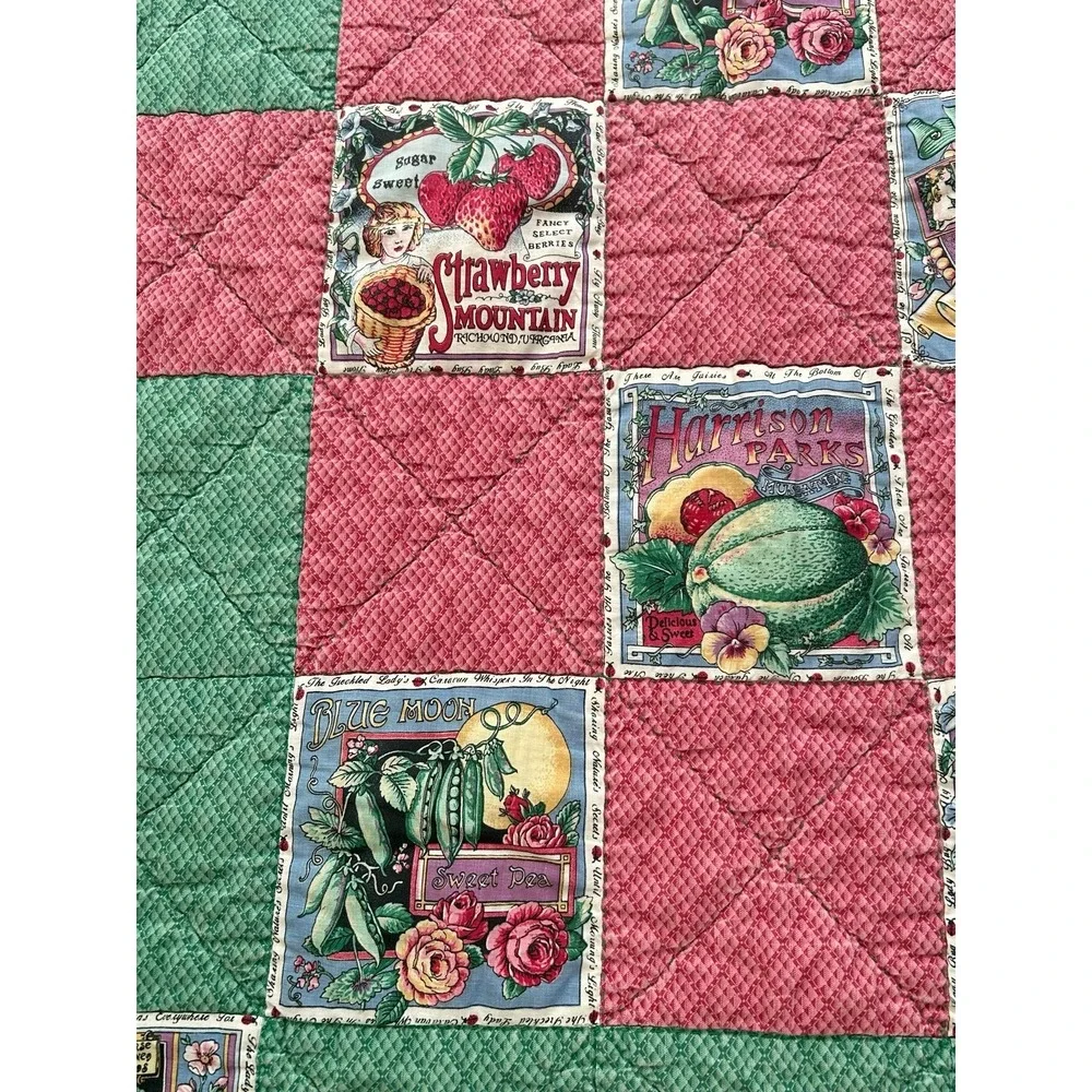 Vintage Reversible Cottagecore Floral Patchwork Quilt Throw Blanket 33.5x45